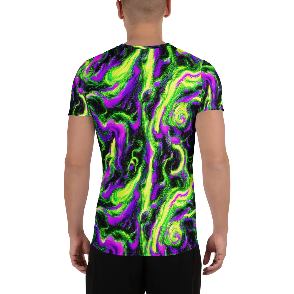Neon Marble on Men's Athletic T-Shirt — Back