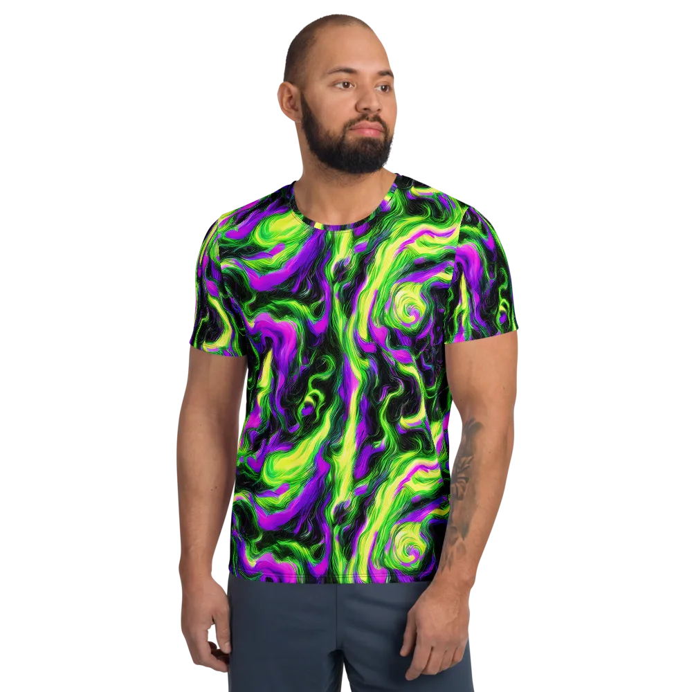 Neon Marble on Men's Athletic T-Shirt — Front