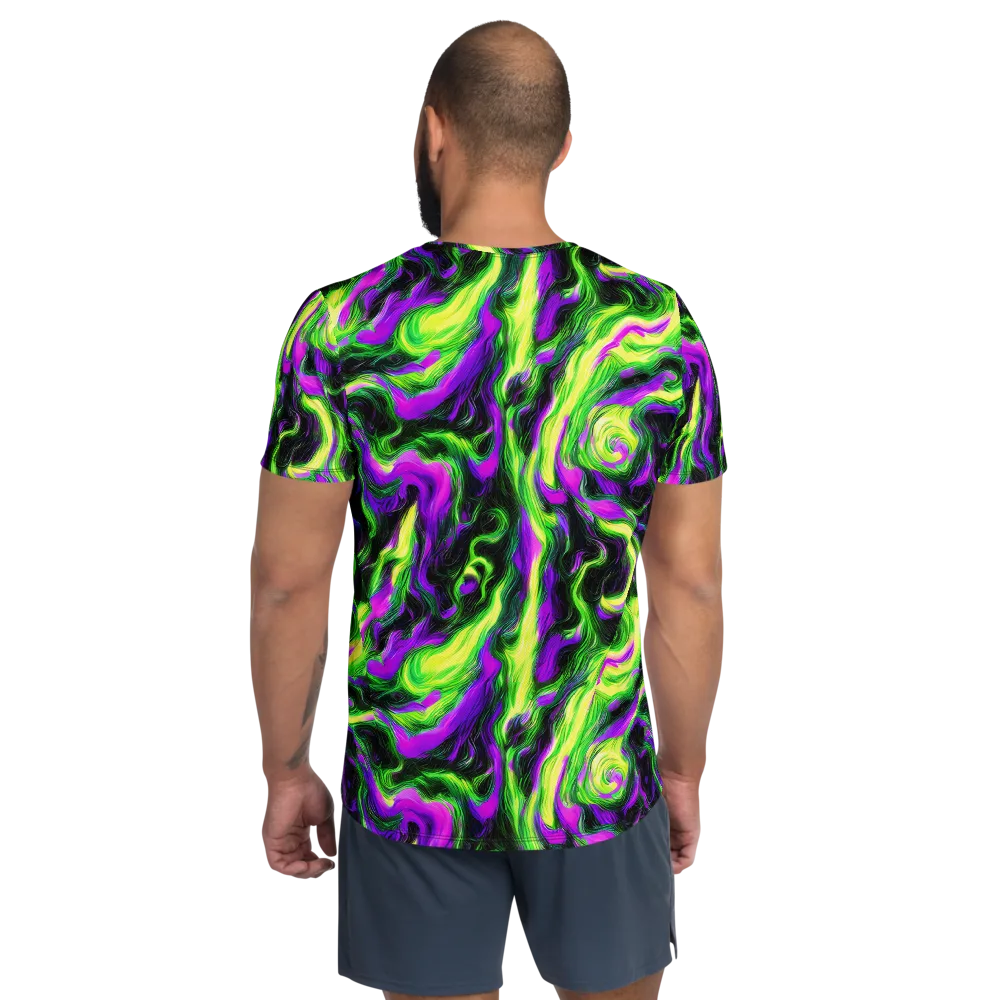 Neon Marble on Men's Athletic T-Shirt — Back