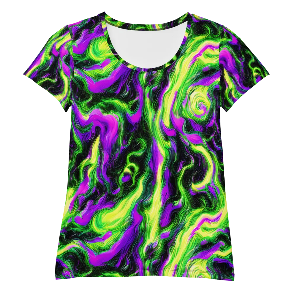 Neon Marble on Women's Athletic T-Shirt — Front