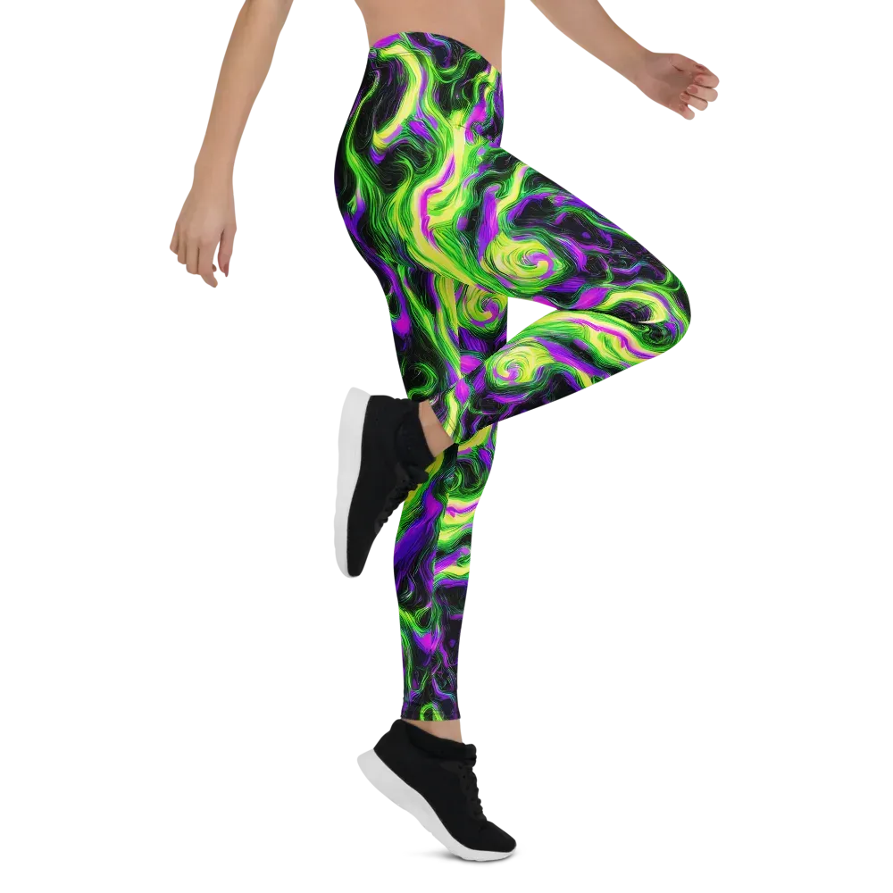 Neon Marble on Leggings — Right