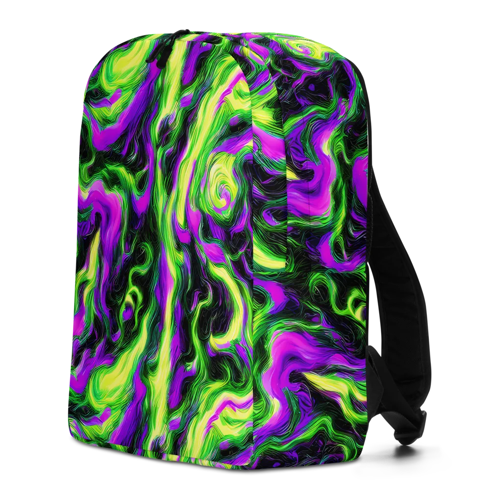Neon Marble on Minimalist Backpack — Left