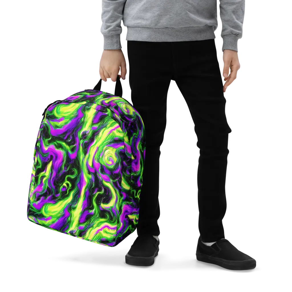 Neon Marble on Minimalist Backpack — Zoomed-in