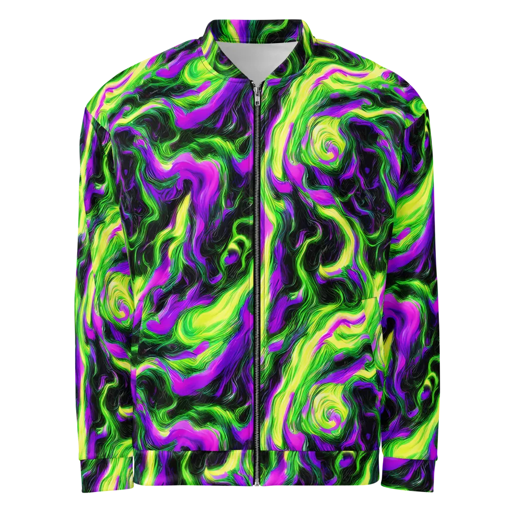 Neon Marble on Bomber Jacket — Front