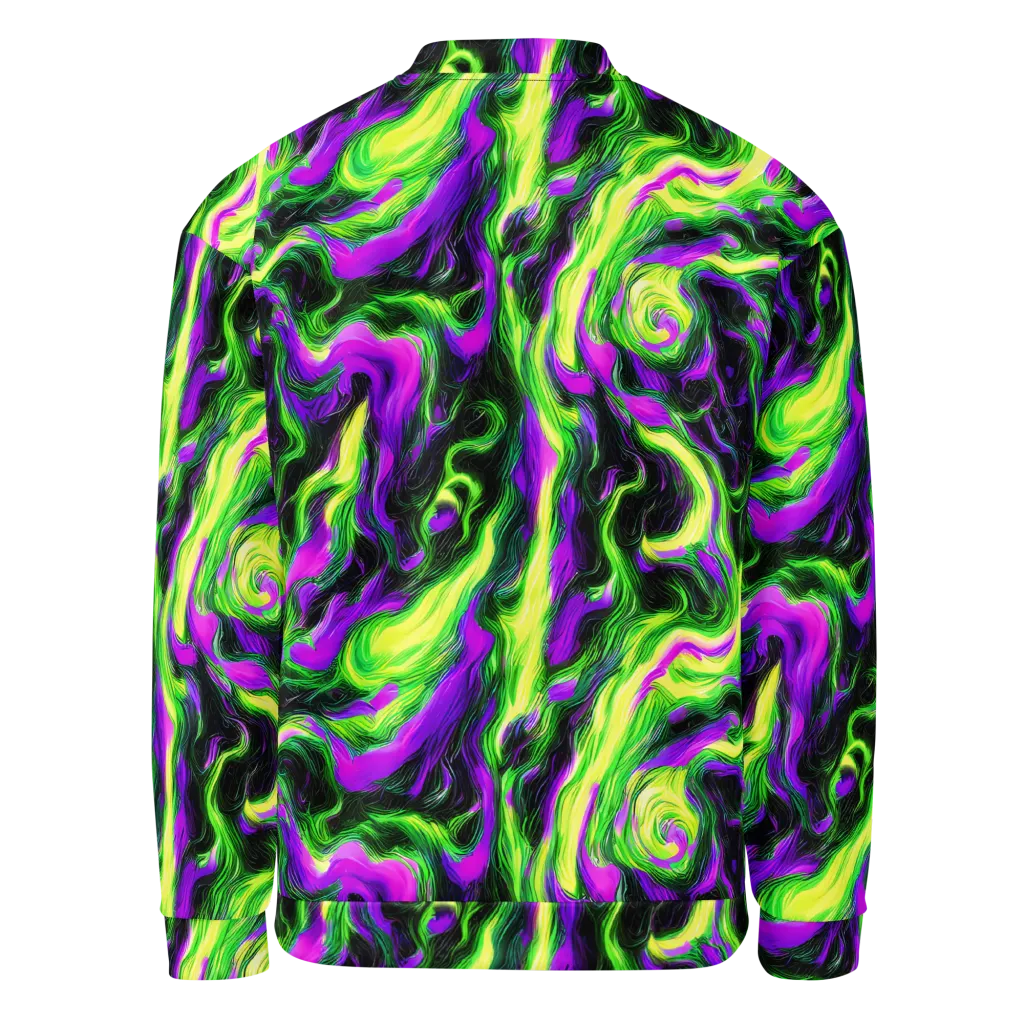 Neon Marble on Bomber Jacket — Back