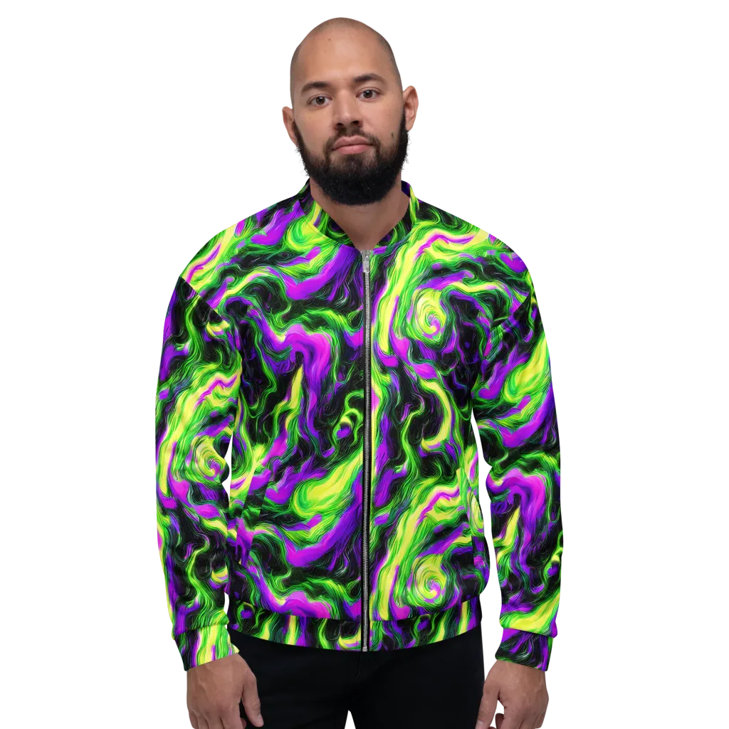 Neon Marble on Bomber Jacket — Front