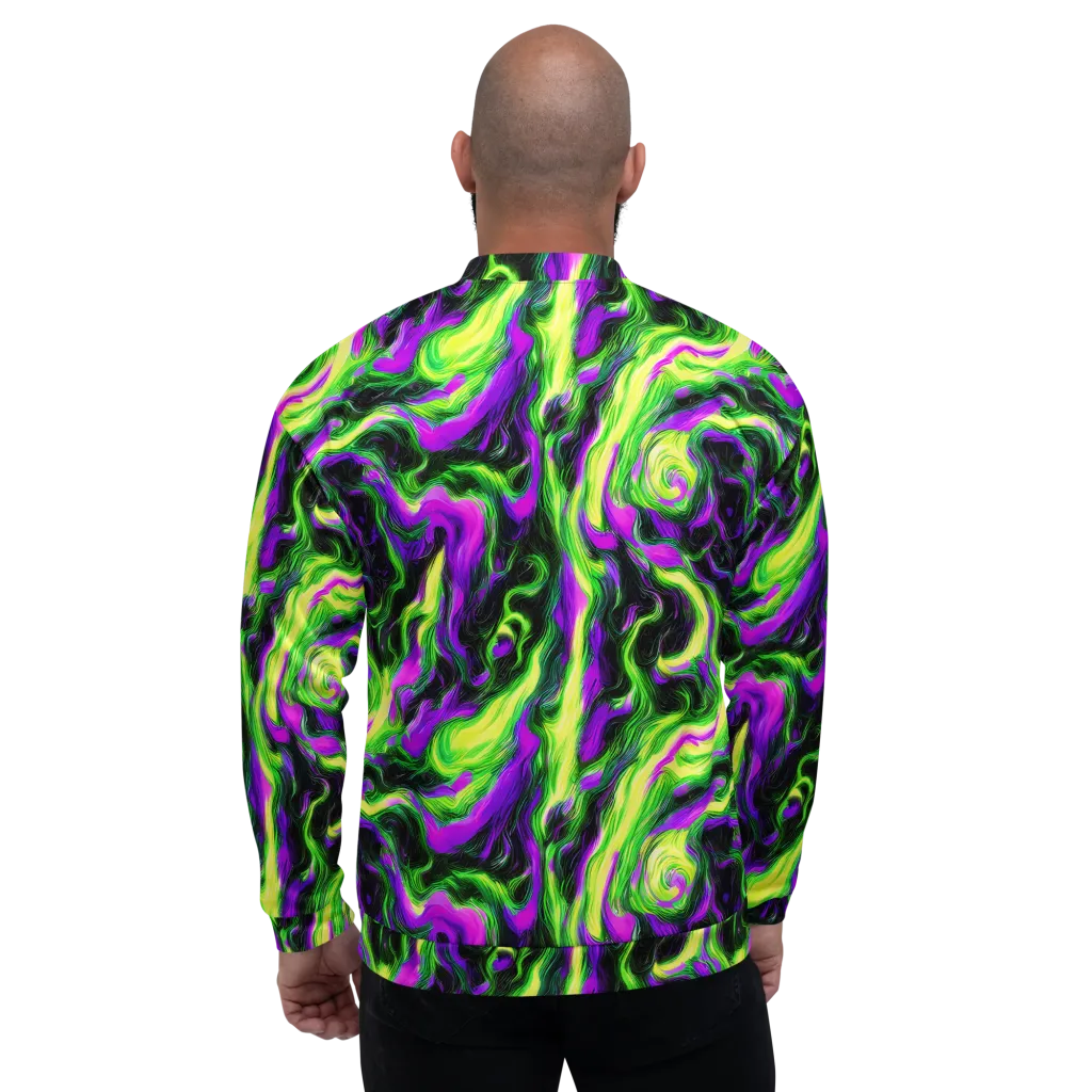 Neon Marble on Bomber Jacket — Back