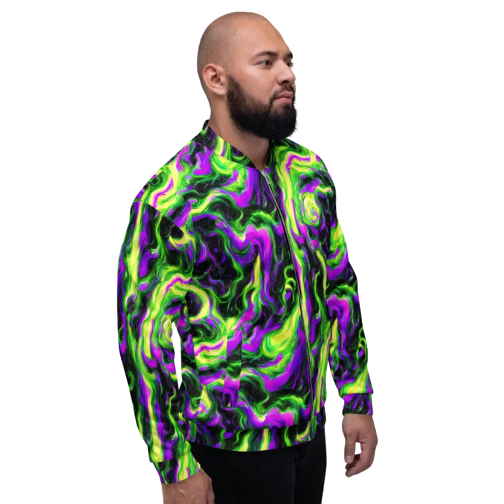 Neon Marble on Bomber Jacket — Right