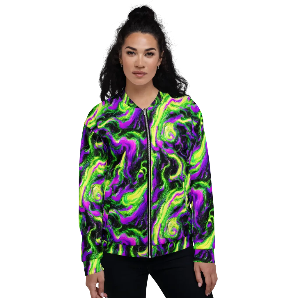 Neon Marble on Bomber Jacket — Front