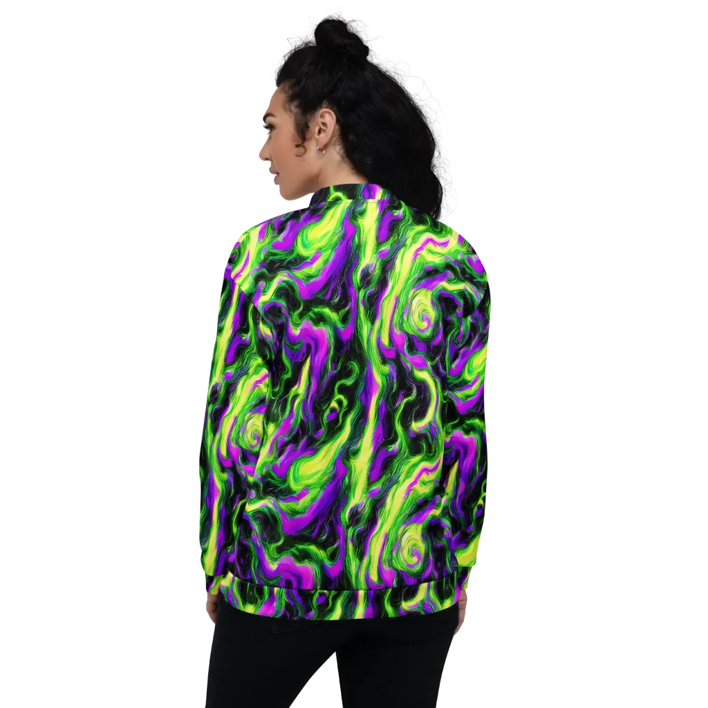 Neon Marble on Bomber Jacket — Back
