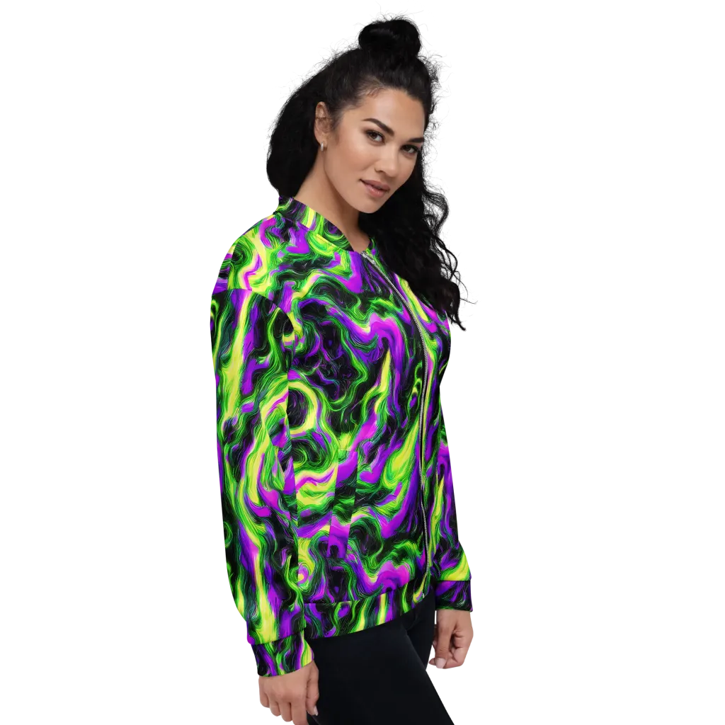 Neon Marble on Bomber Jacket — Right