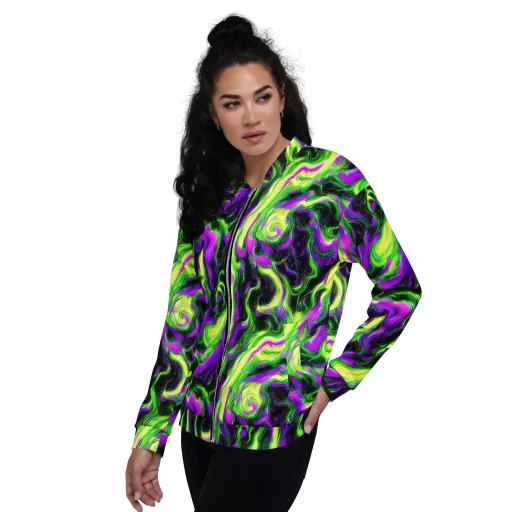 Neon Marble on a Bomber Jacket