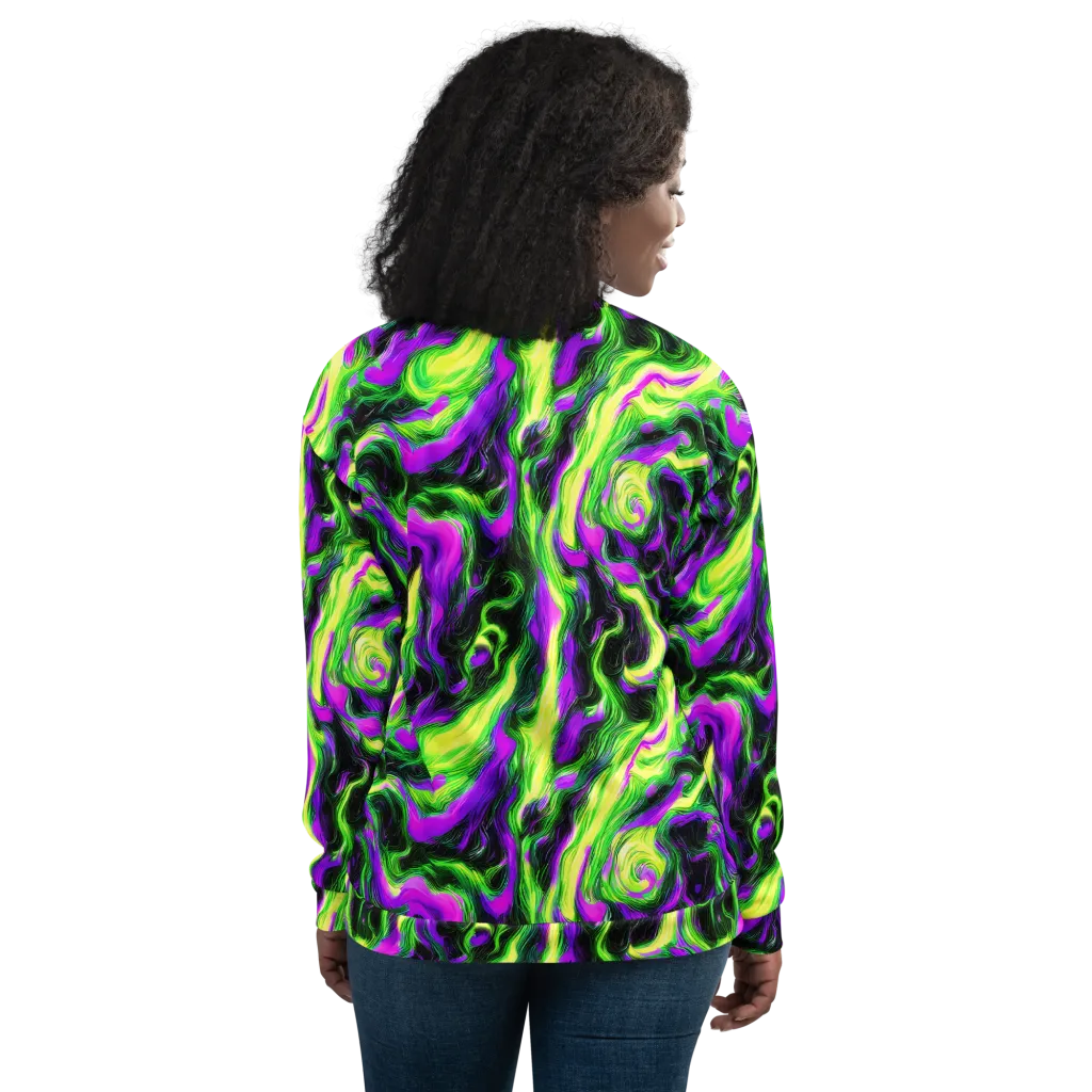 Neon Marble on Bomber Jacket — Back