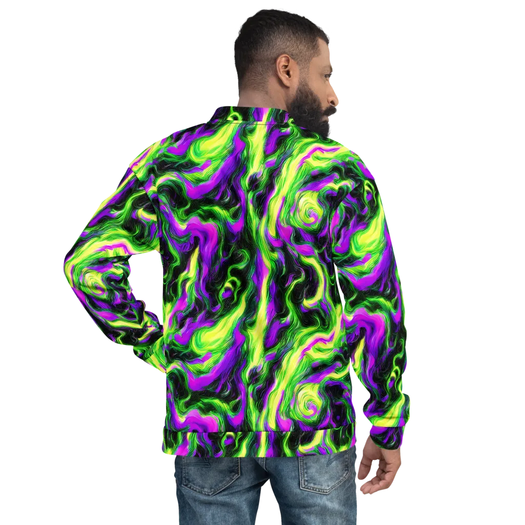 Neon Marble on Bomber Jacket — Back