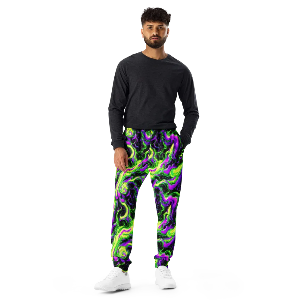 Neon Marble on Men's Joggers — Front