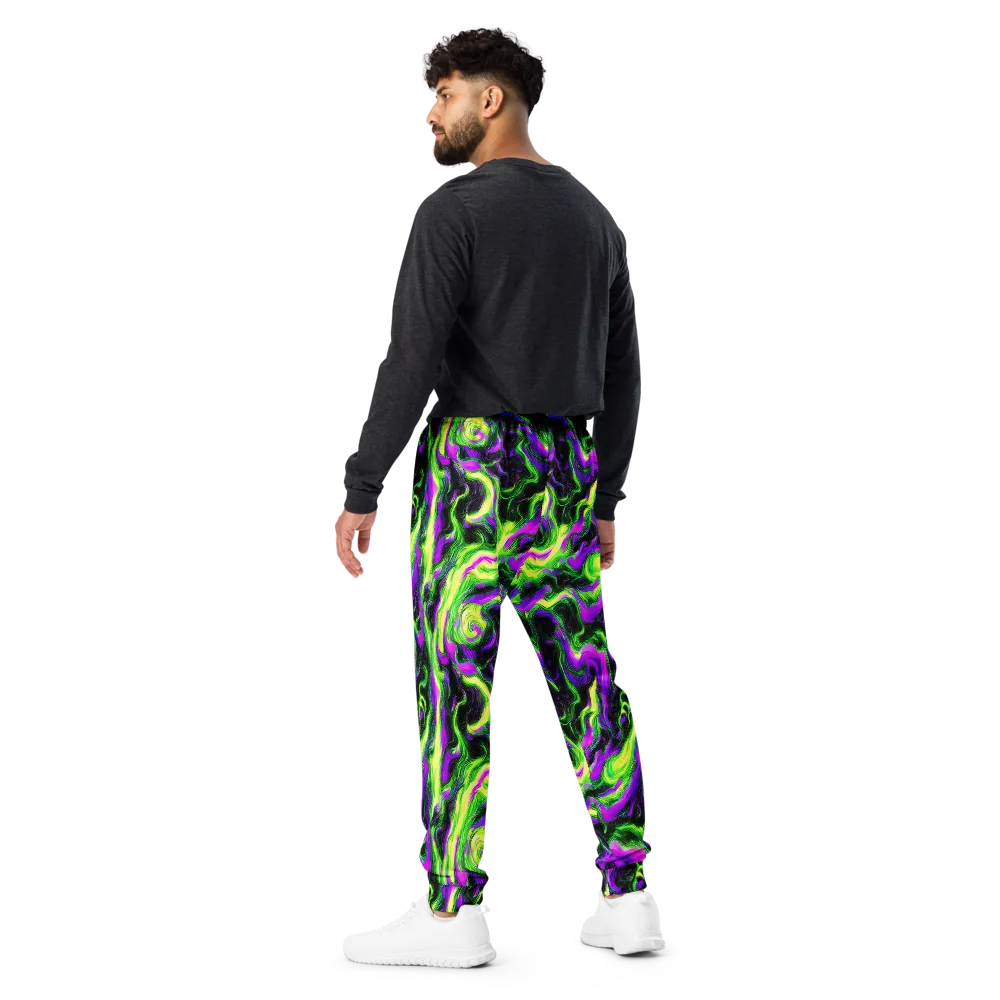 Neon Marble on Men's Joggers — Back