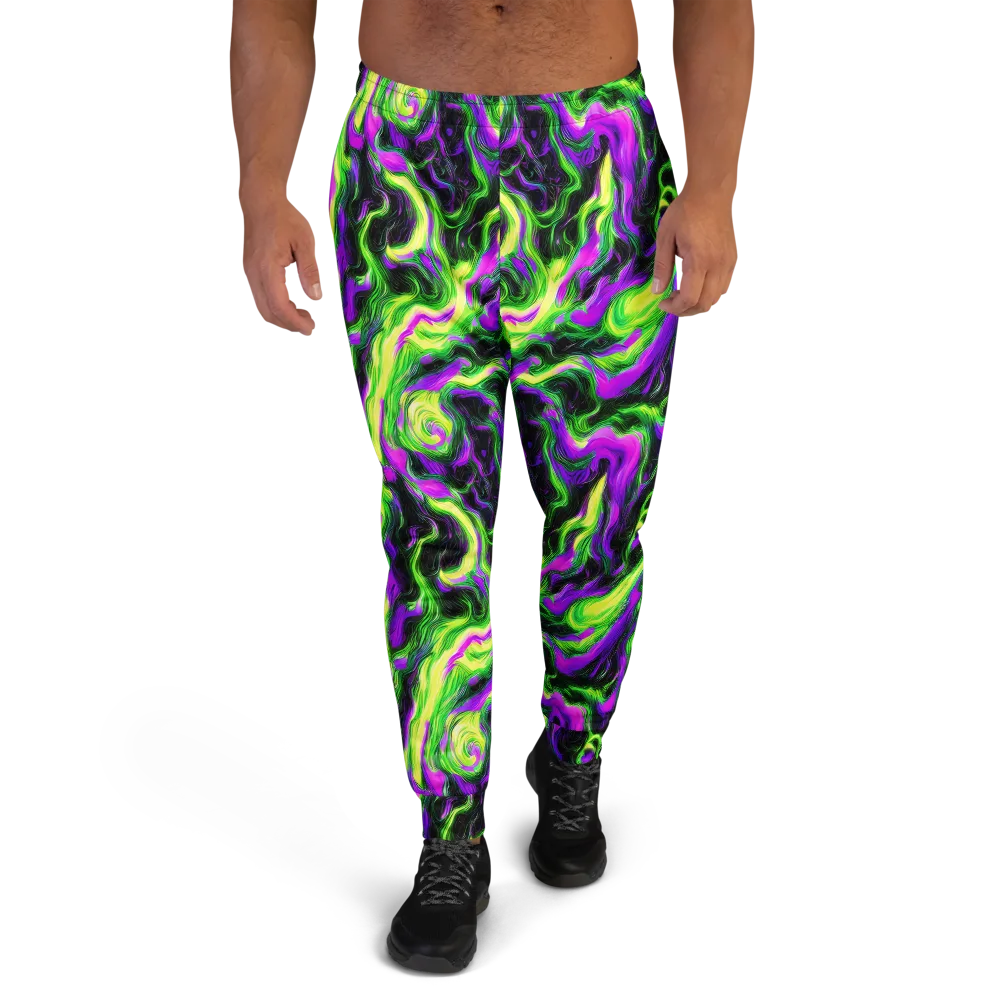 Neon Marble on Men's Joggers — Front