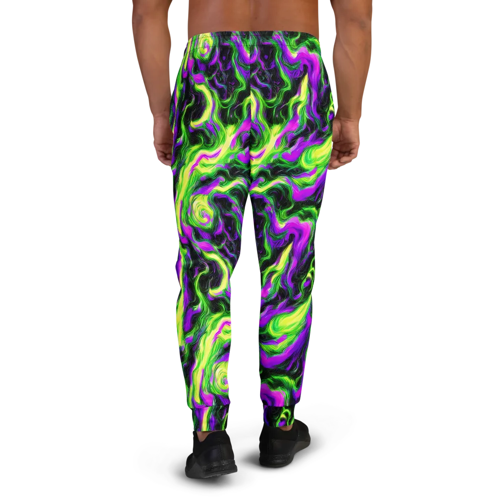 Neon Marble on Men's Joggers — Back