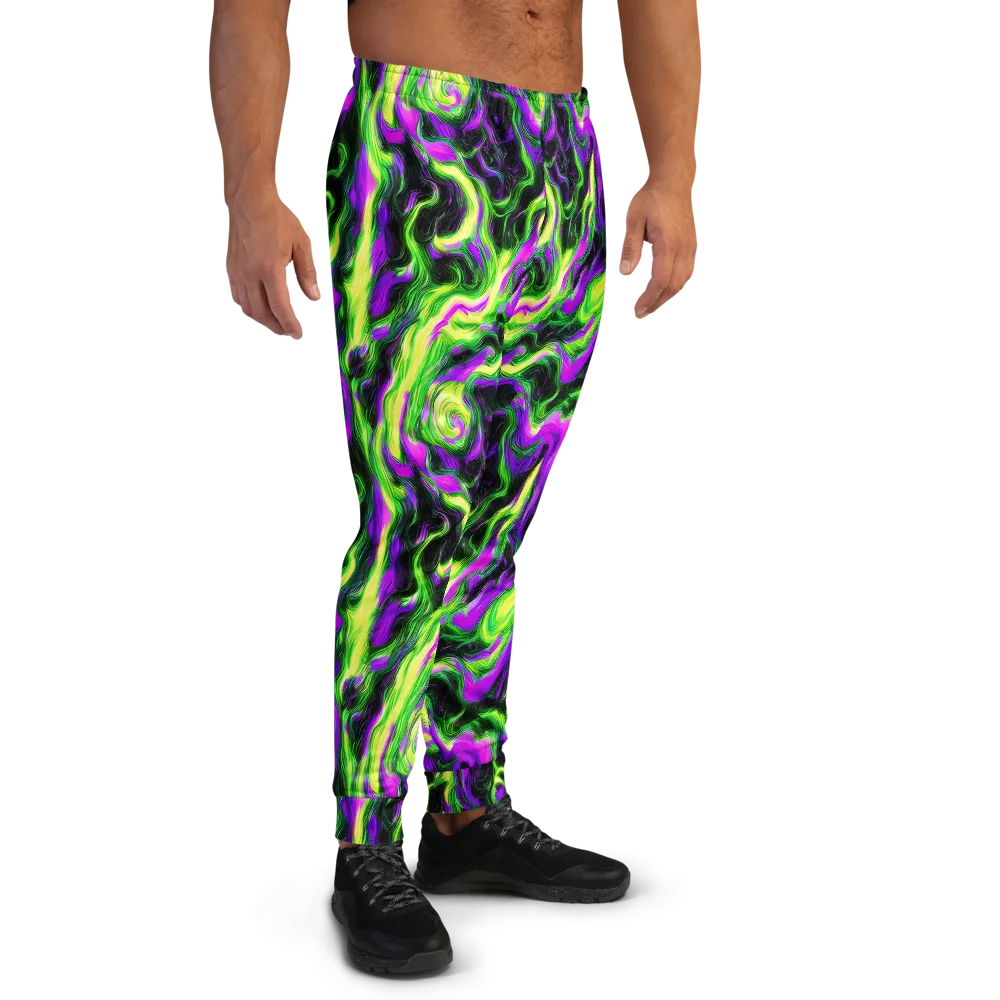 Neon Marble on Men's Joggers — Right