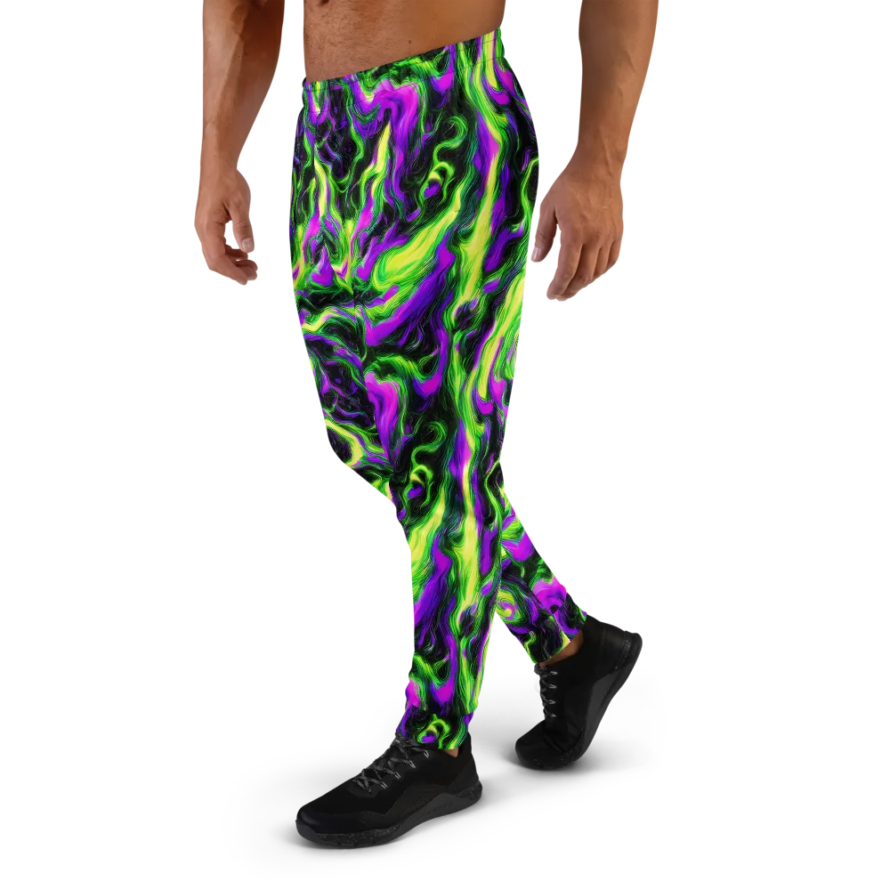 Neon Marble on Men's Joggers — Left