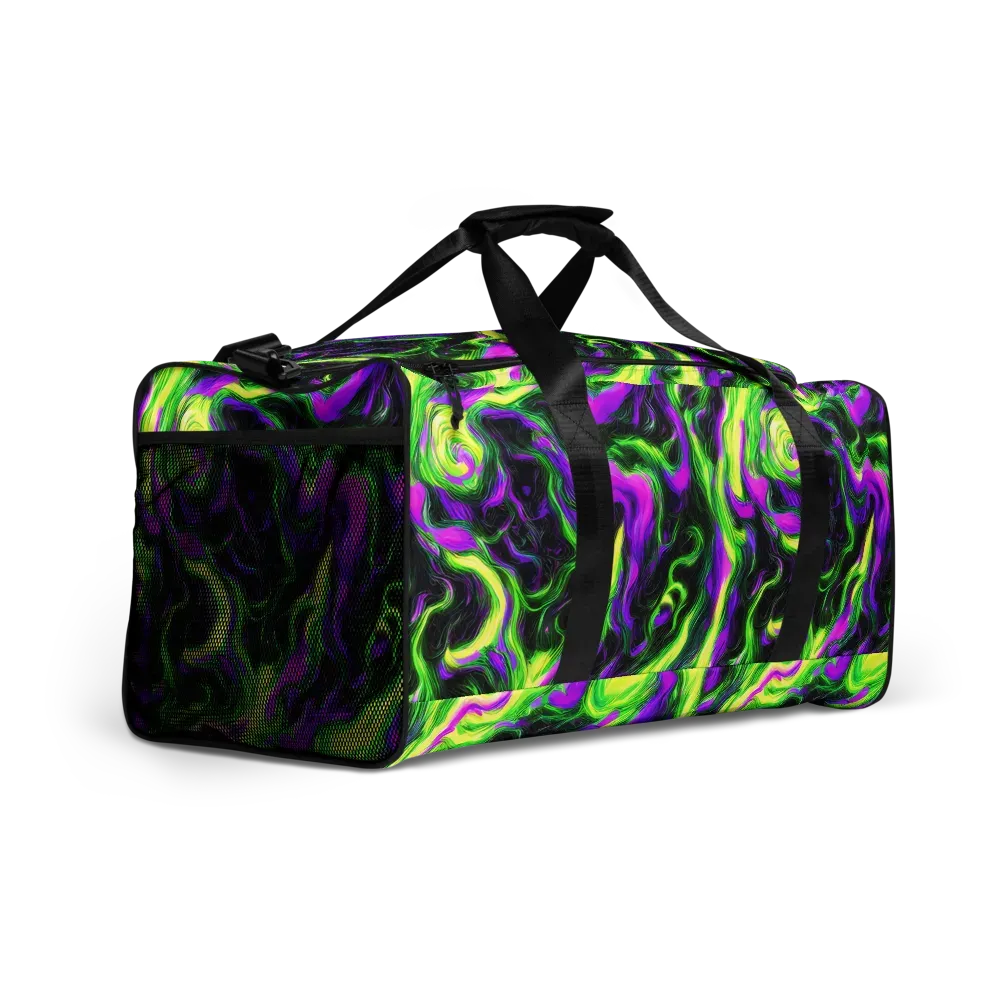 Neon Marble on Duffle Bag — Right Front