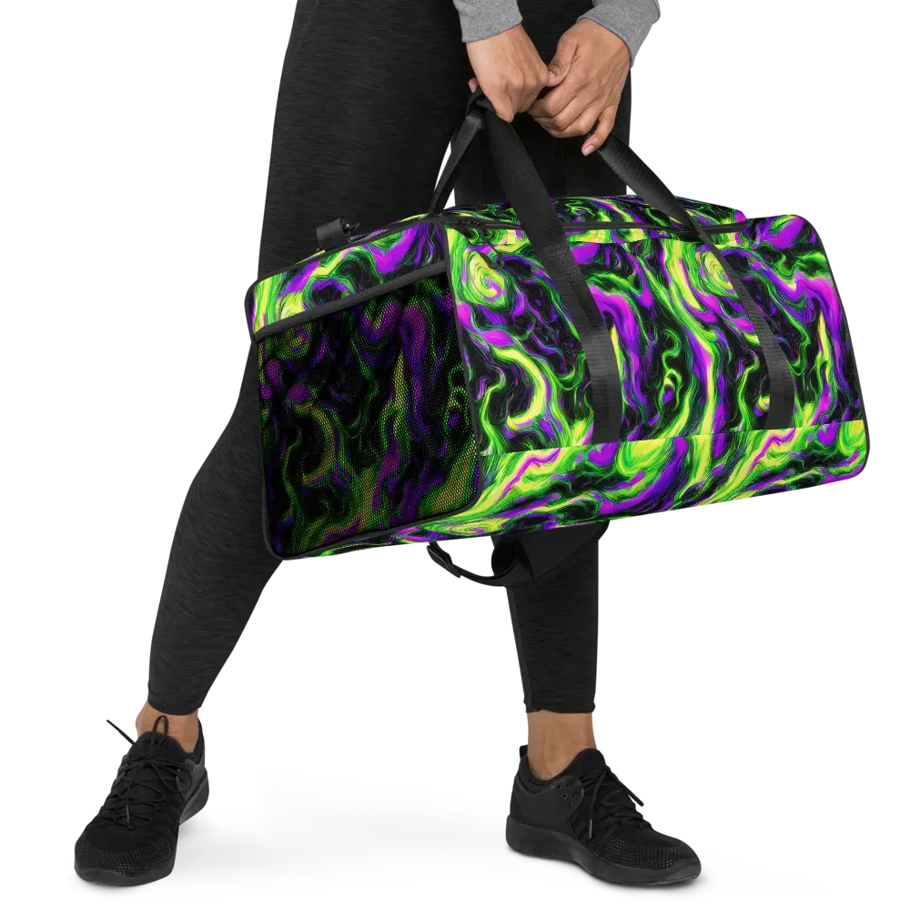 Neon Marble on Duffle Bag — Right Front