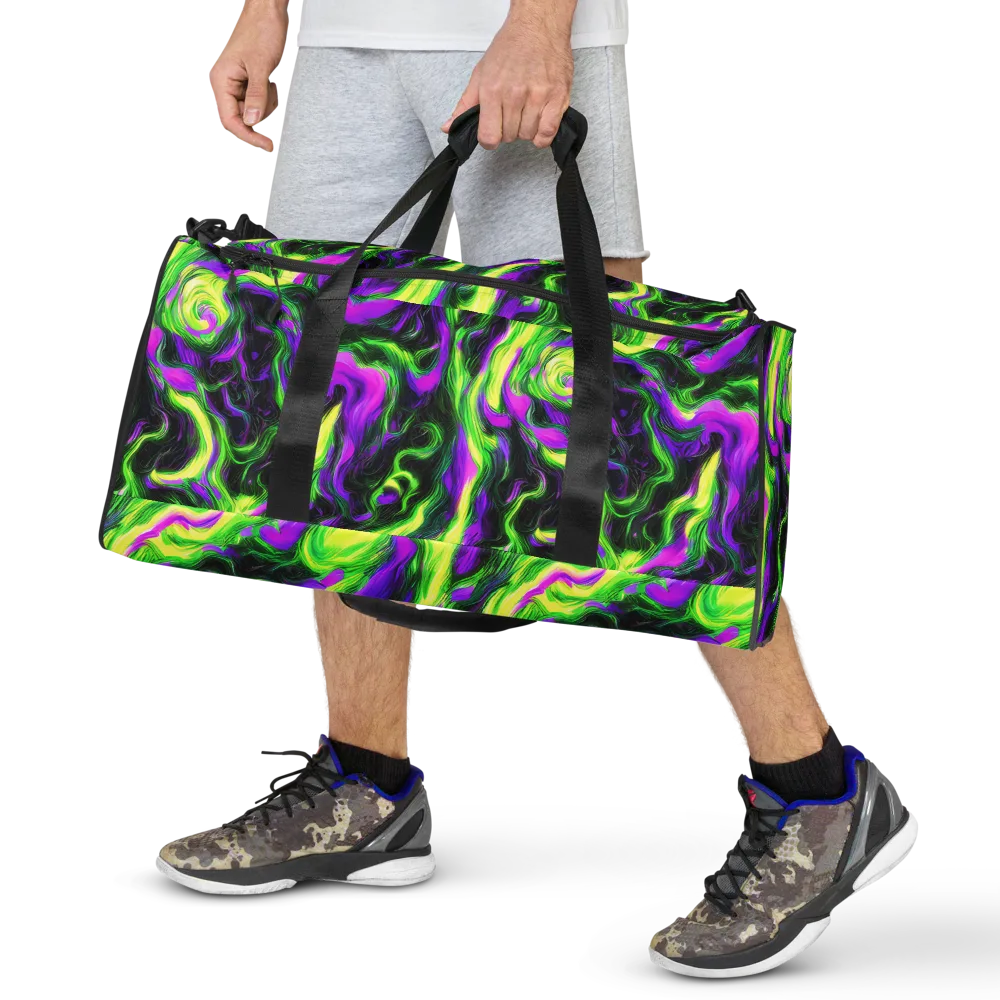 Neon Marble on Duffle Bag — Front
