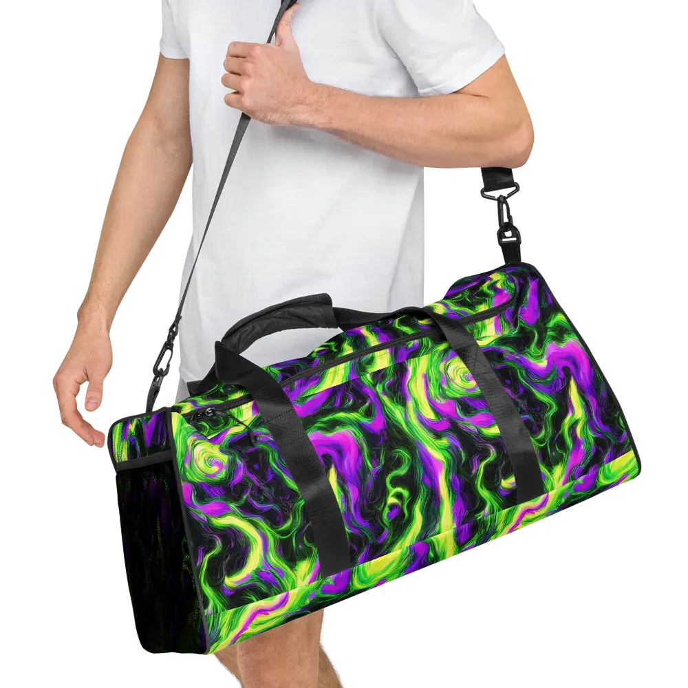 Neon Marble on Duffle Bag — Right Front