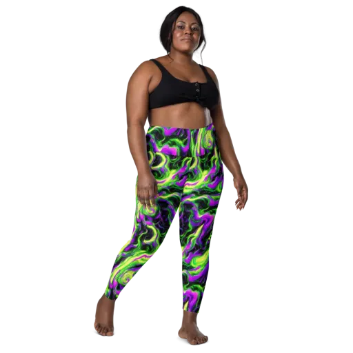 Neon Marble on a Leggings with Pockets