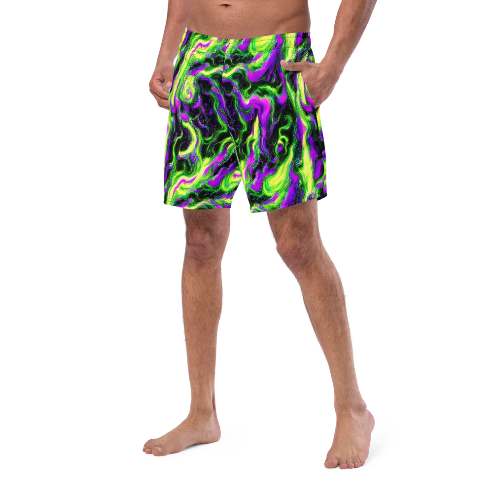 Neon Marble on Swim Trunks — Left Front