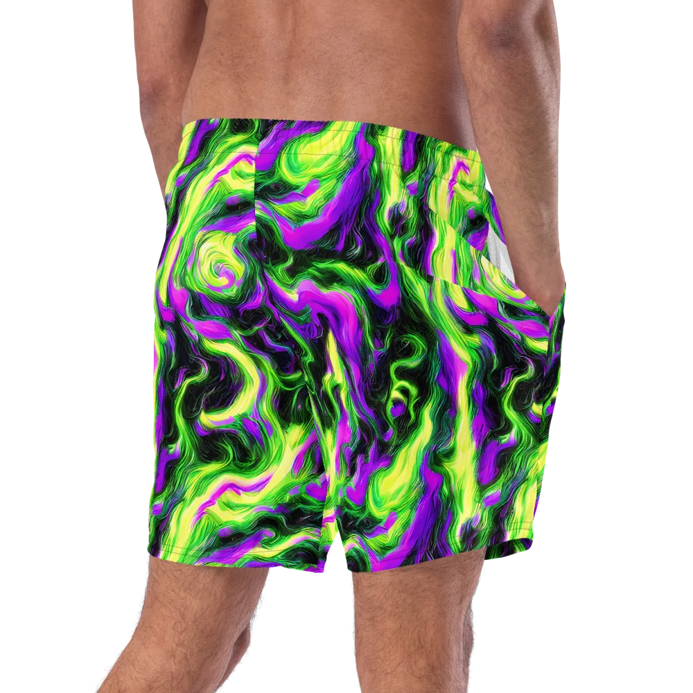 Neon Marble on Swim Trunks — Right Back