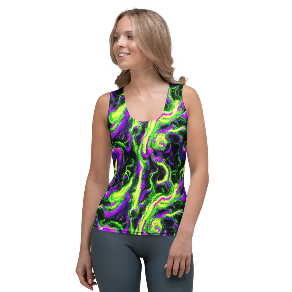 Neon Marble on Women's Tank Top — Front