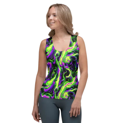 Neon Marble on a Women's Tank Top