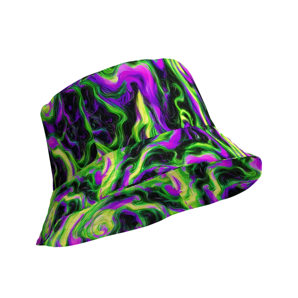 Neon Marble on Reversible Bucket Hat — Product details Outside