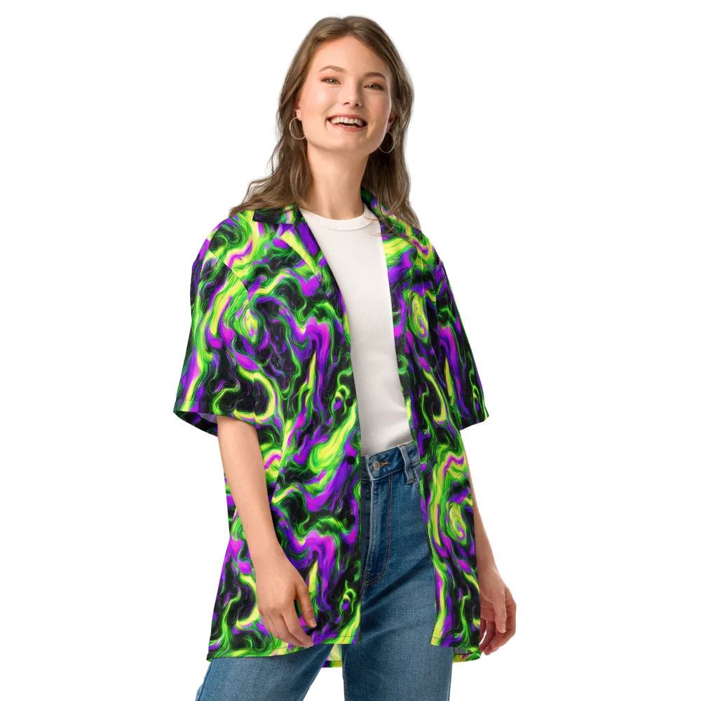 Neon Marble on Button Shirt — Front