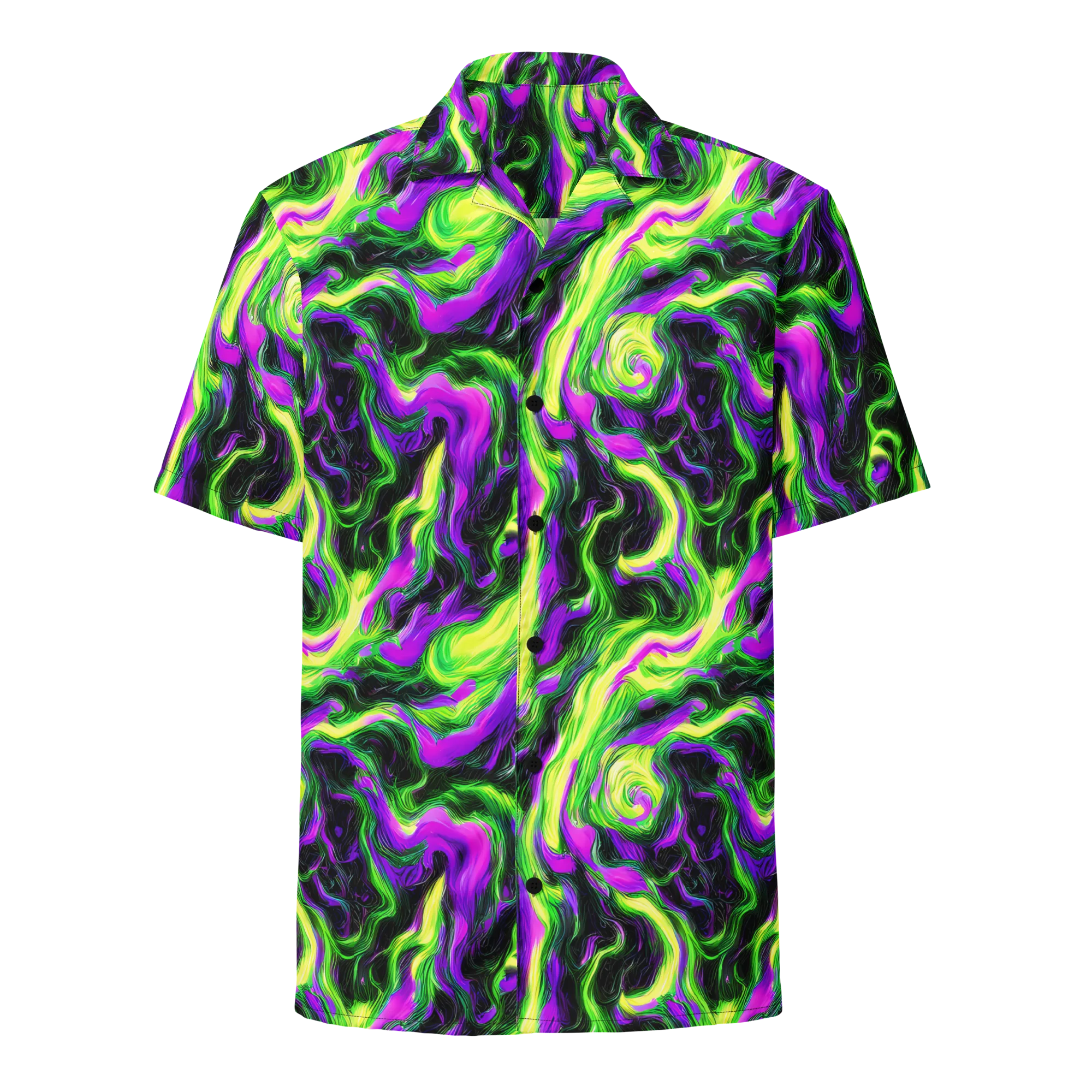 Neon Marble on Button Shirt — Front
