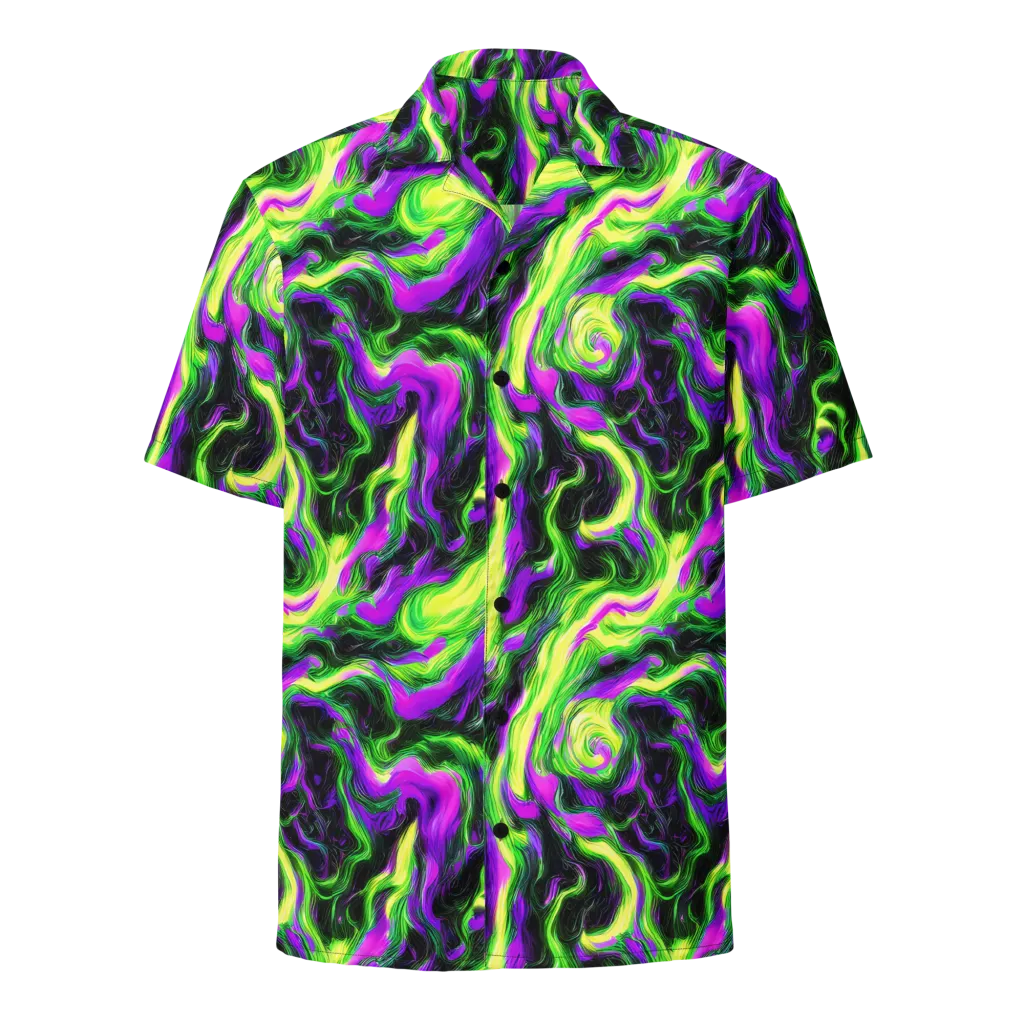 Neon Marble on Button Shirt — Front
