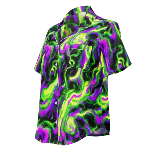 Neon Marble on a Women's Short Sleeve Pajama Top