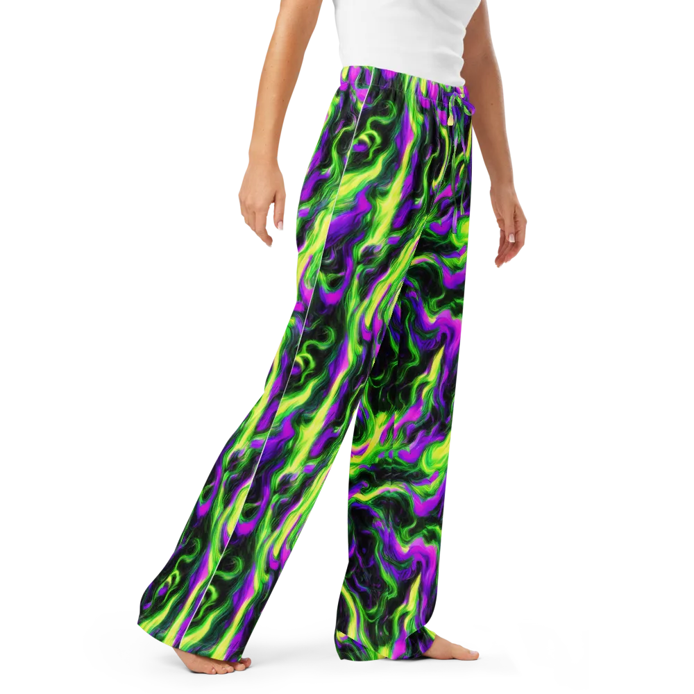 Neon Marble on Women's Pajama Pants — Right Front