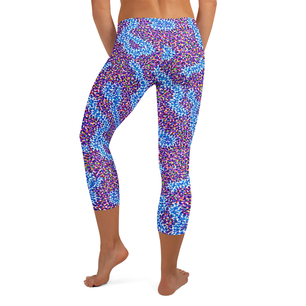Prismatic Current on Capri Leggings — Back