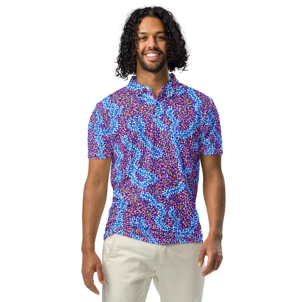 Prismatic Current on Men's Slim Fit Polo Shirt — Front