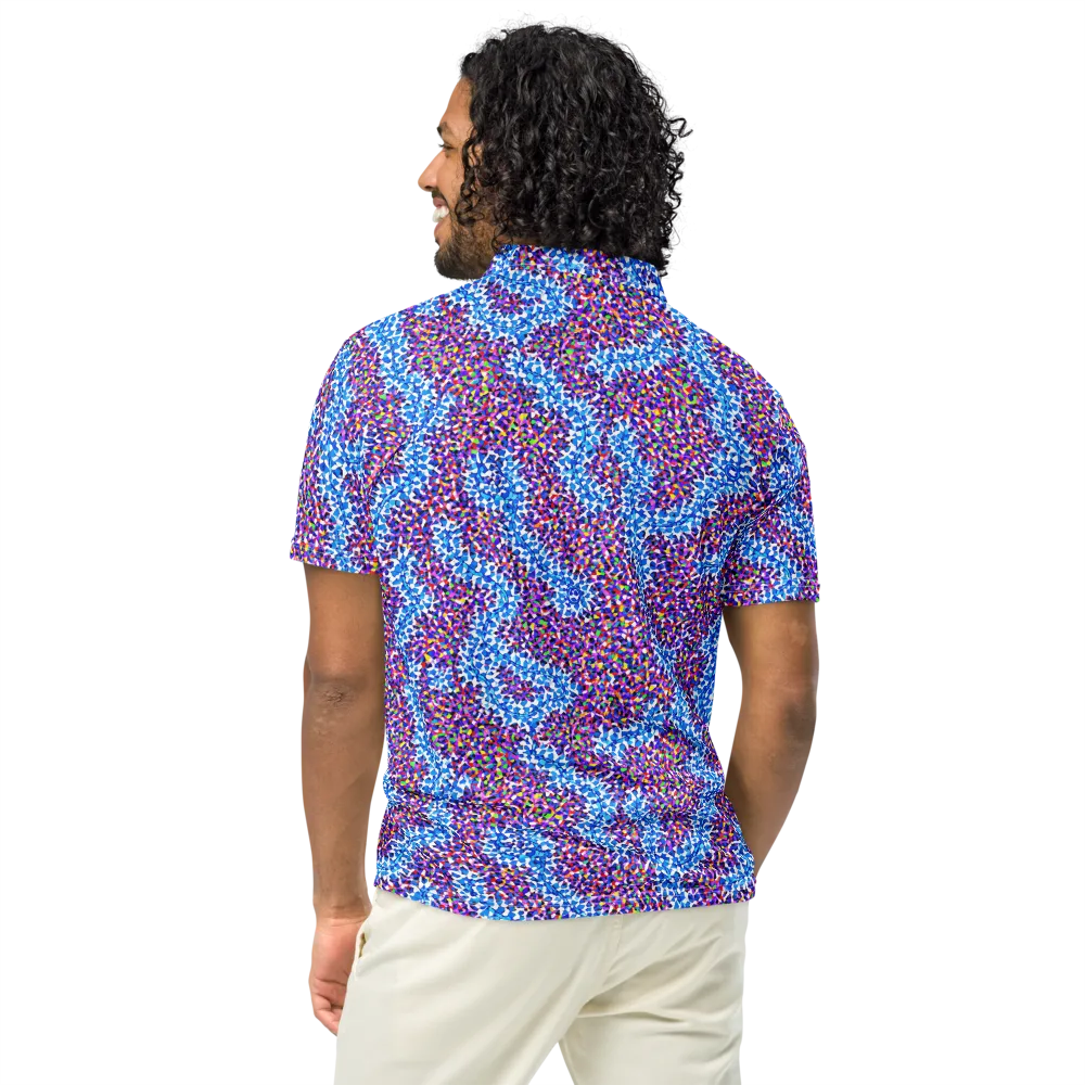 Prismatic Current on Men's Slim Fit Polo Shirt — Back