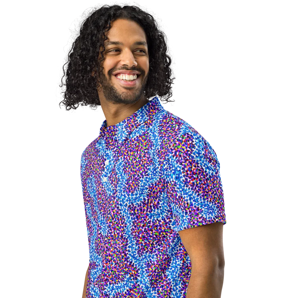 Prismatic Current on Men's Slim Fit Polo Shirt — Left Front