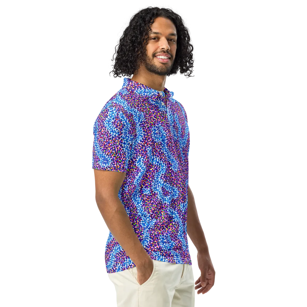 Prismatic Current on Men's Slim Fit Polo Shirt — Right Front