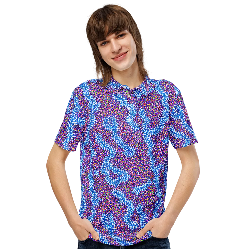 Prismatic Current on Men's Slim Fit Polo Shirt — Front