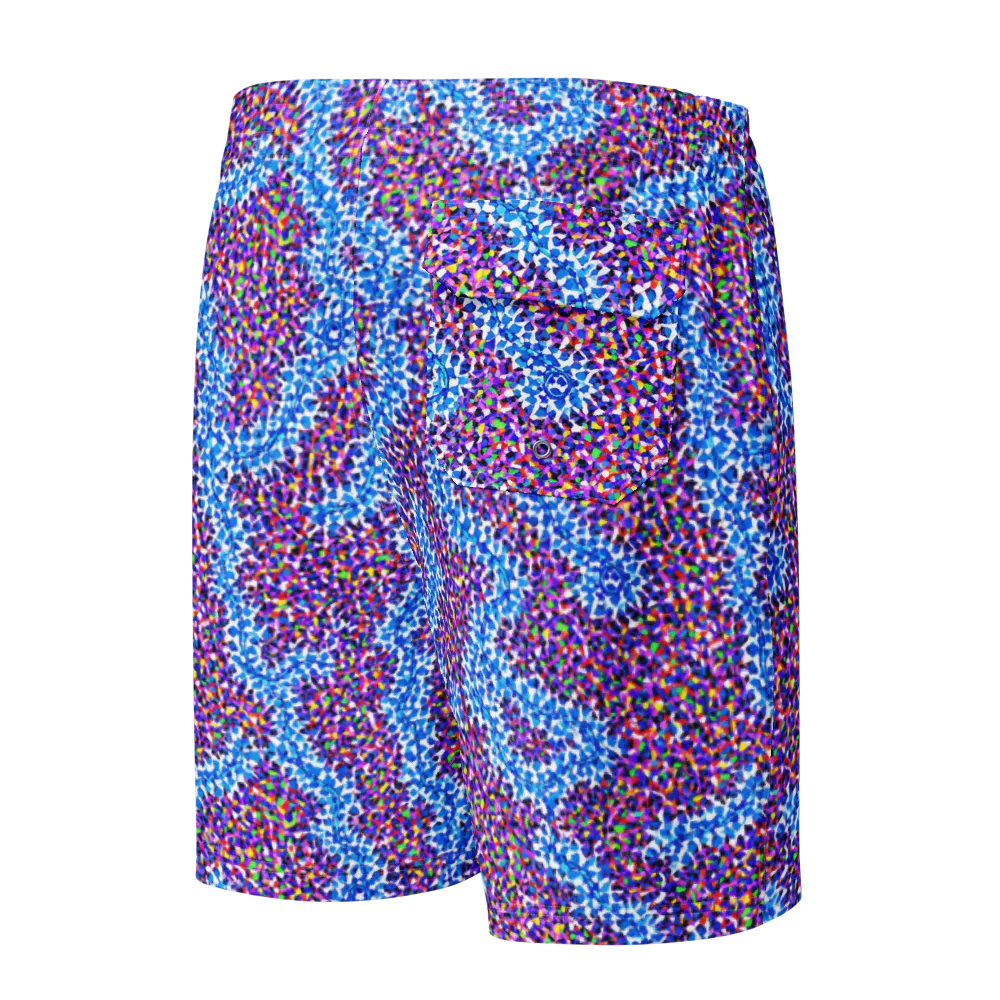Prismatic Current on Men's Board Shorts — Back