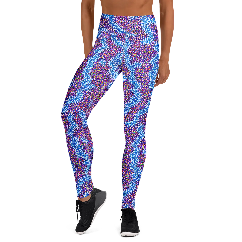 Prismatic Current on Yoga Leggings — Front