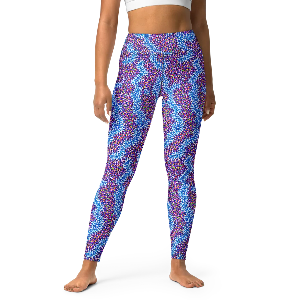 Prismatic Current on Yoga Leggings — Front