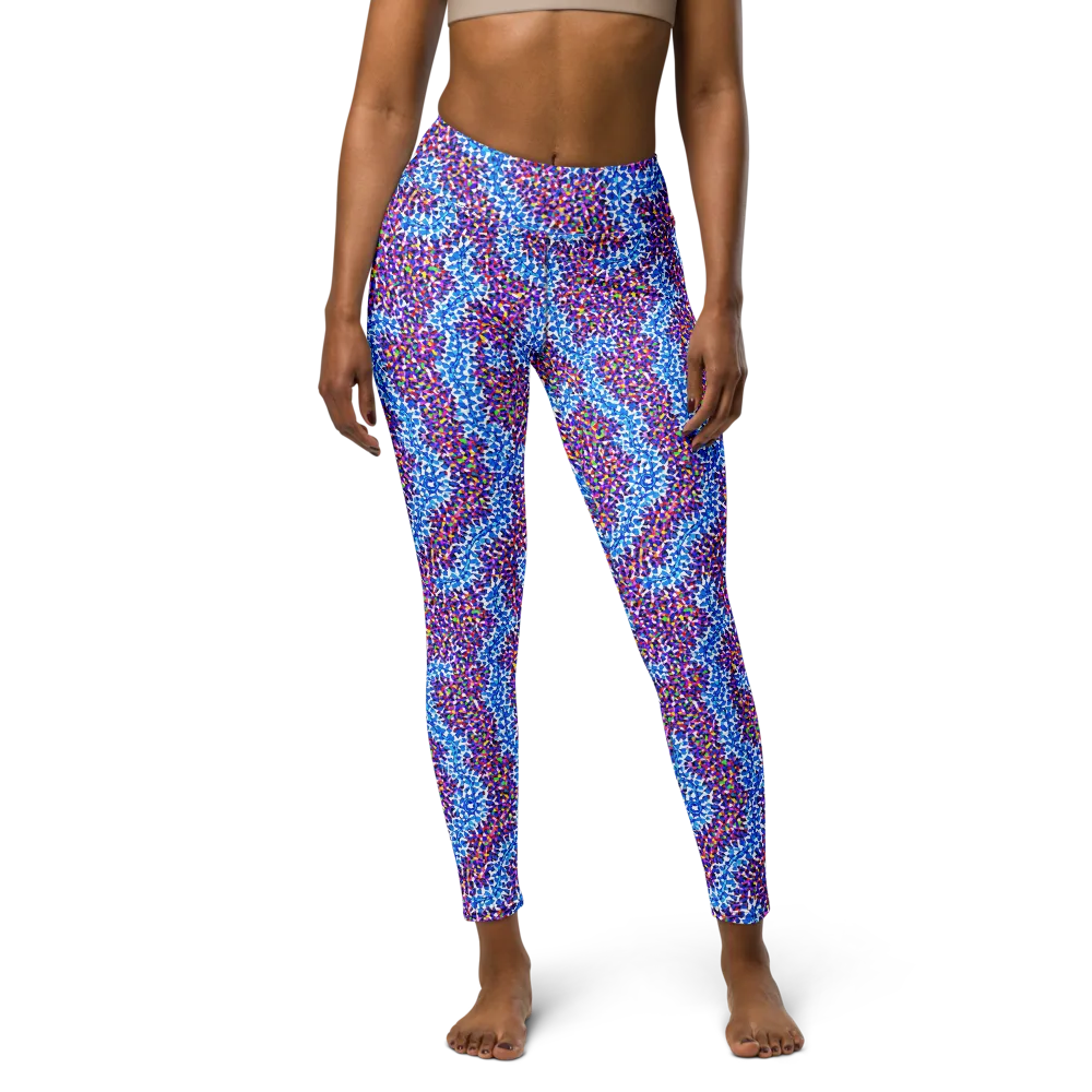 Prismatic Current on Yoga Leggings — Front