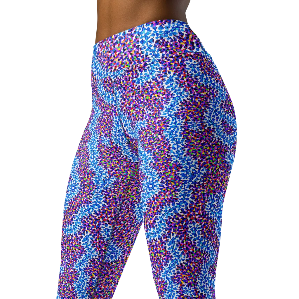 Prismatic Current on Yoga Leggings — Left Front